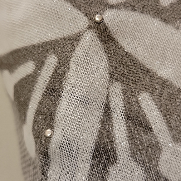 Gauzy scarf with pearls & glittery accents approximately 72 inches in length NWT - Picture 10 of 12